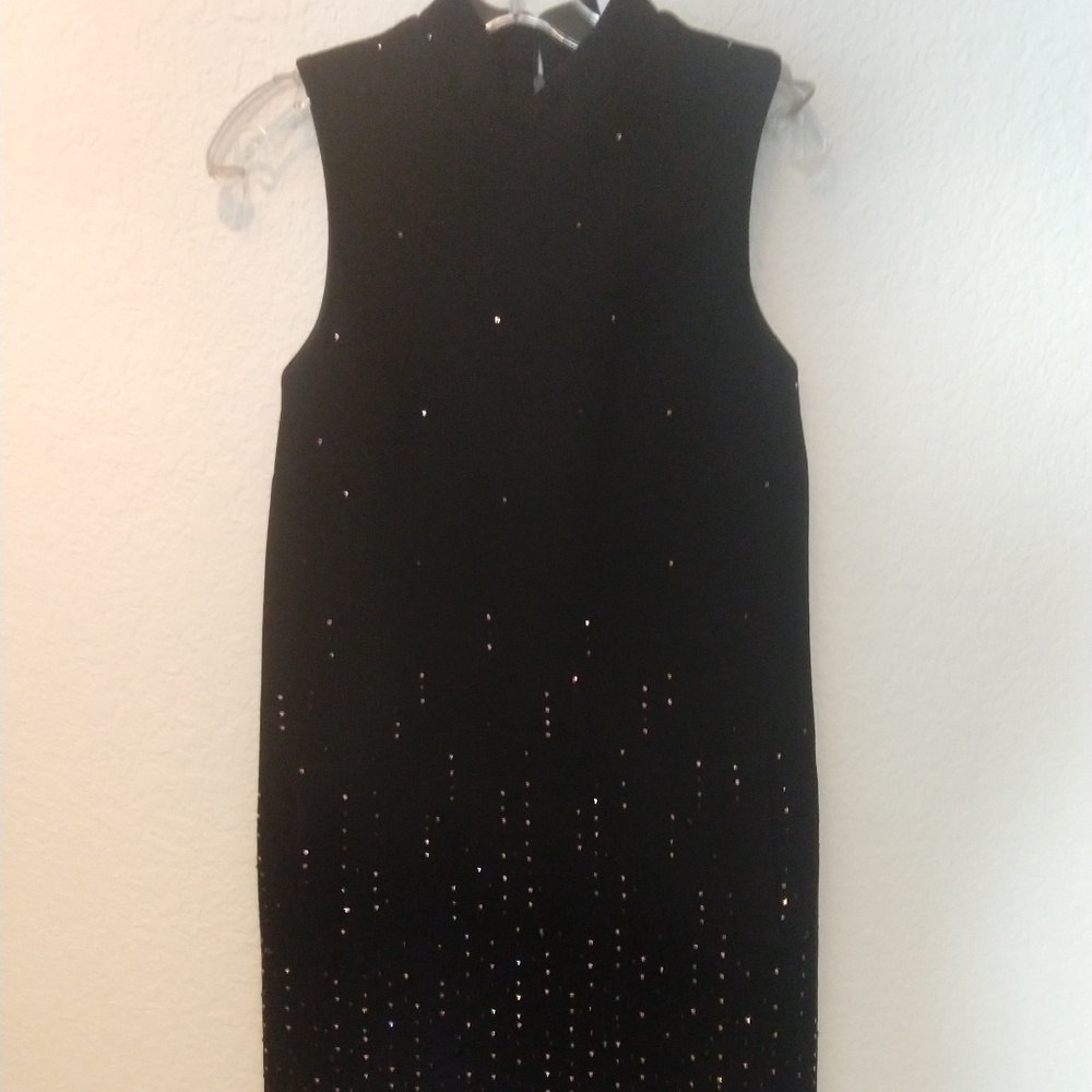 New with Tags Christopher Kane Black Crepe and Gem Dress 6UK/2US